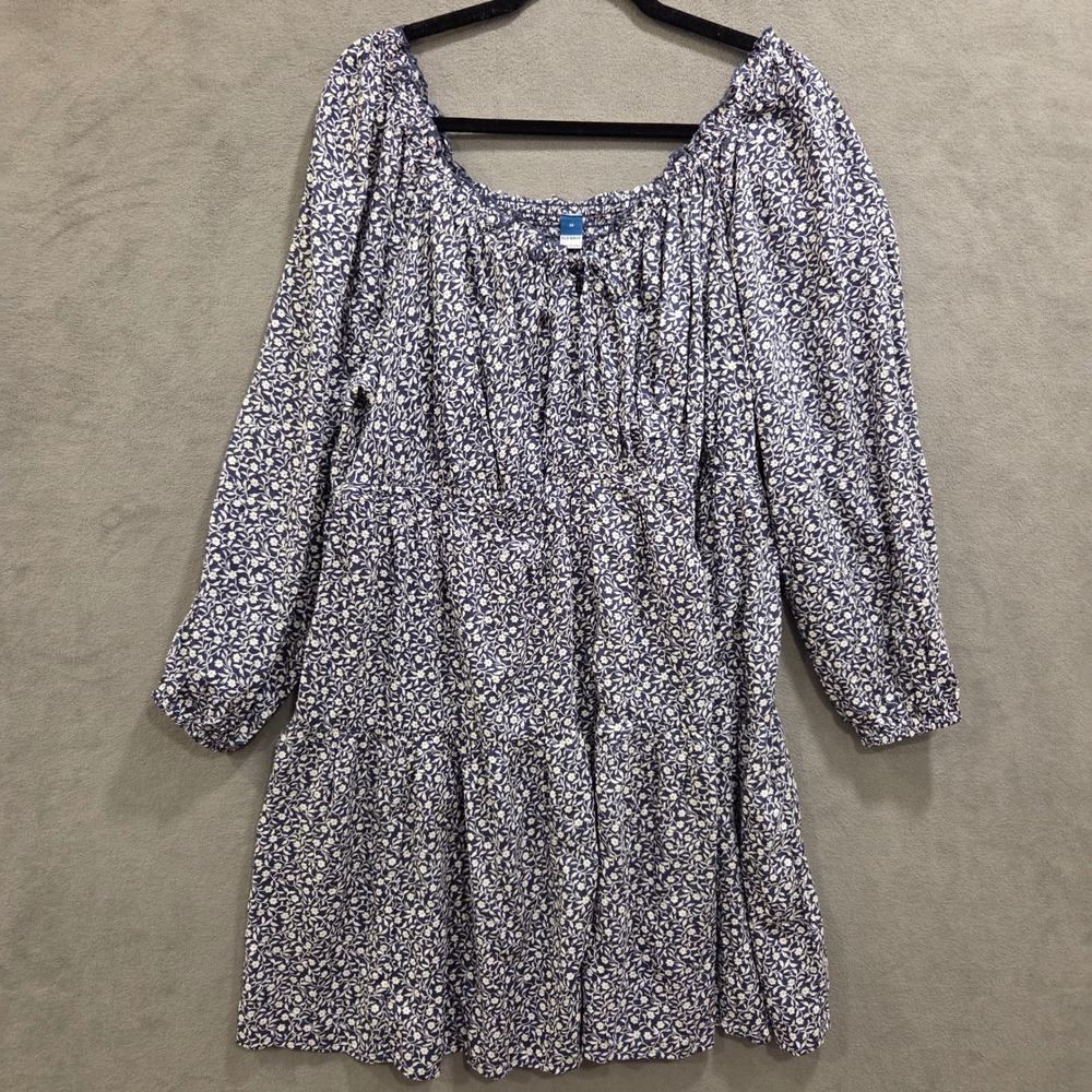 Old Navy Boho Floral Tiered Mini Dress Womens 2X Smocked Cottage Prairie